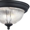 Westinghouse Fixture Ceiling Flush-Mount 60W Ribbed 11In, Matte Black Crystal Glass 6117700